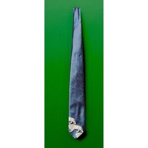 Vintage Sears The Men’s Store Lion Tie Navy Textured Novelty Animal Necktie